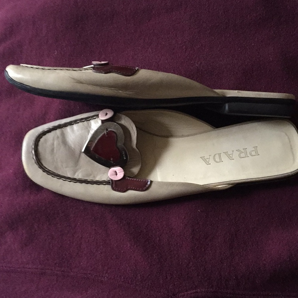 Prada mules with valentine heart